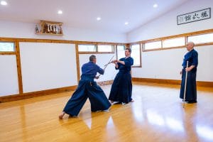 Relnick Sensei teaching at Jodo seminar